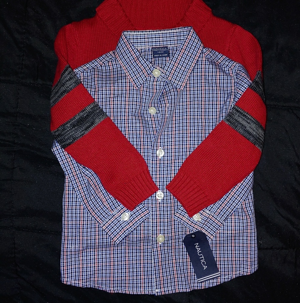 2 piece sweater/shirt set